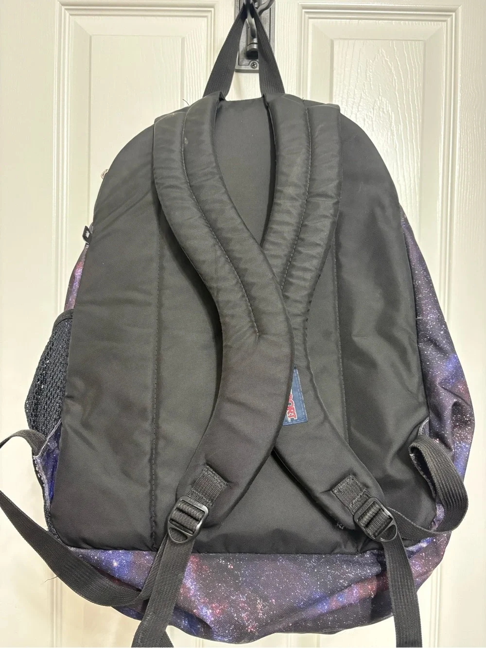Jansport Galaxy Print Backpack in Black, Purple and Blue